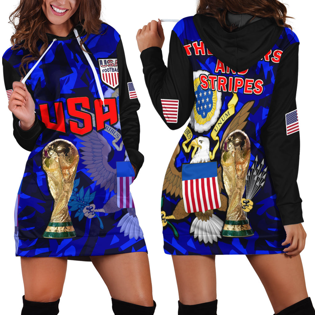 USA Football Hoodie Dress The Yanks Champions WC 2022 - Wonder Print Shop