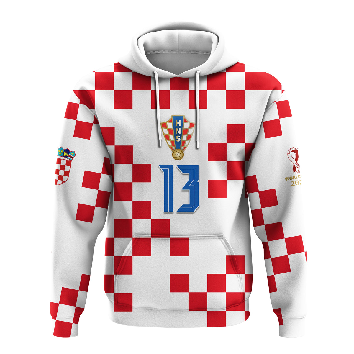 Custom Croatia Football Hoodie World Cup Champions 2022 Hrvatska LT13 - Wonder Print Shop