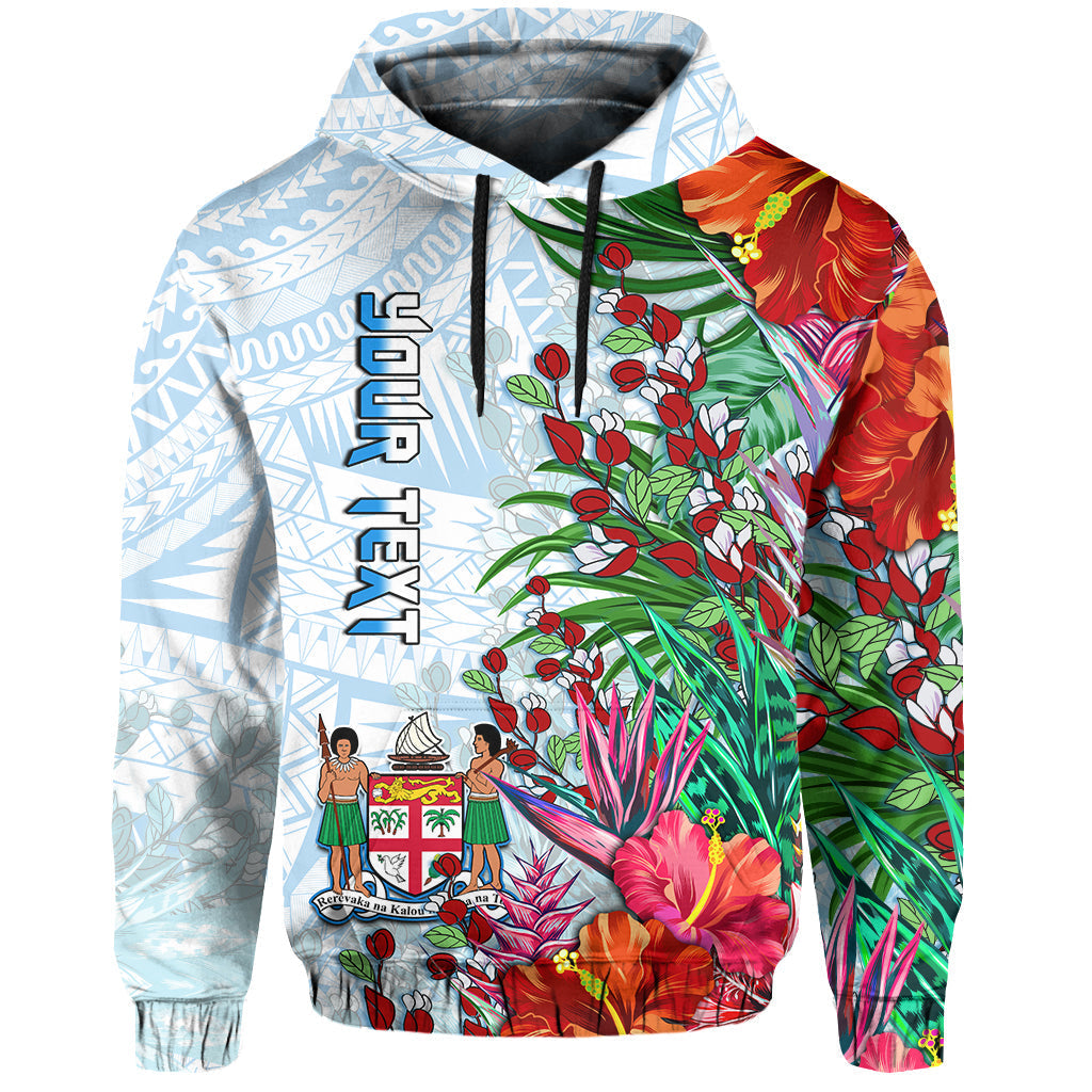 Custom Personalised Fiji Hoodie Proud Fijian Tapa mix Tagimoucia Flowers LT13 - Wonder Print Shop