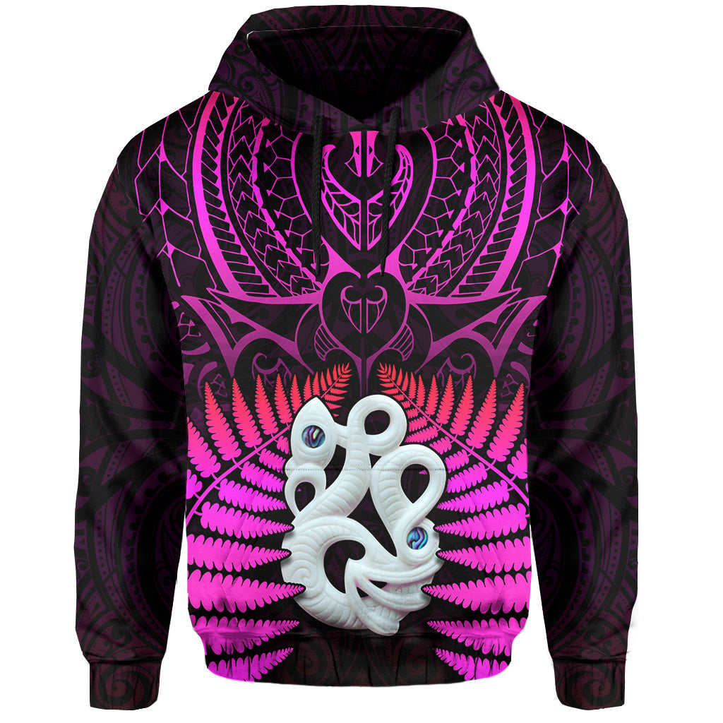 Aotearoa Fern Hoodie New Zealand Hei Tiki Purple Style LT13 - Wonder Print Shop