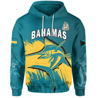 Custom Bahamas Hoodie Blue Marlin With Bahamian Coat Of Arms - Wonder Print Shop