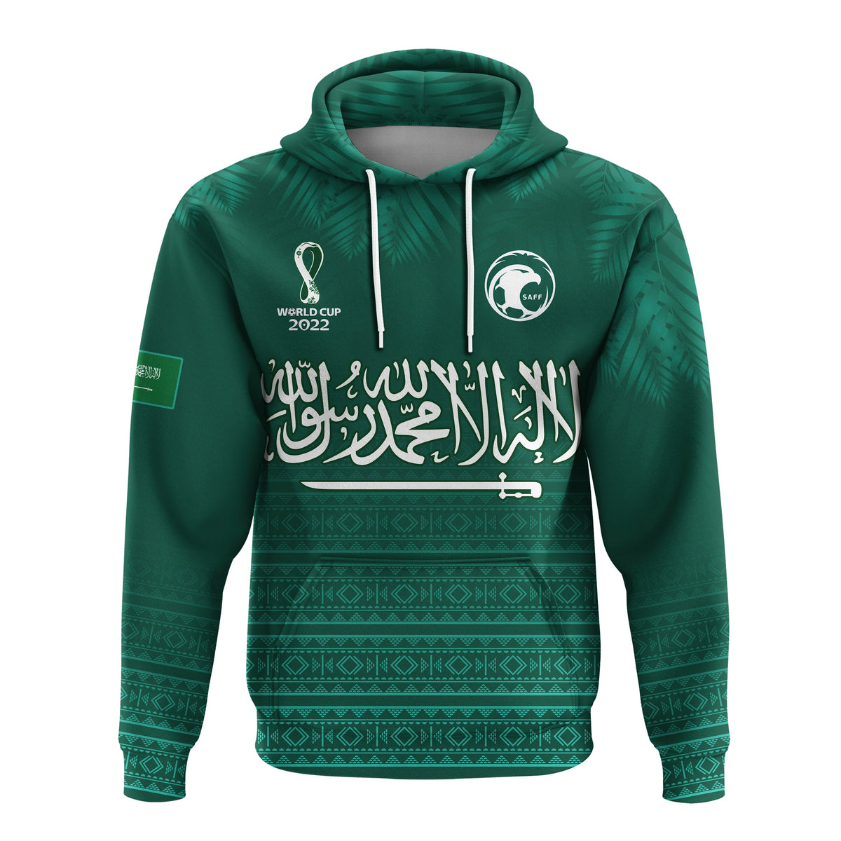 Custom Saudi Arabia Football Hoodie KSA Proud Arabia Pattern Green Original LT13 - Wonder Print Shop