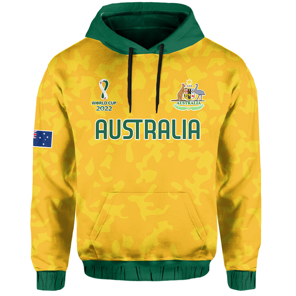 Australia Soccer Hoodie World Cup Football 2022 Socceroos with Kangaroos LT13 - Wonder Print Shop