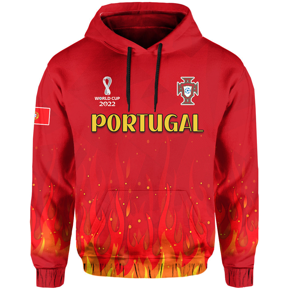 Portugal Football Hoodie Champions Soccer World Cup My Heartbeat Fire LT13 - Wonder Print Shop