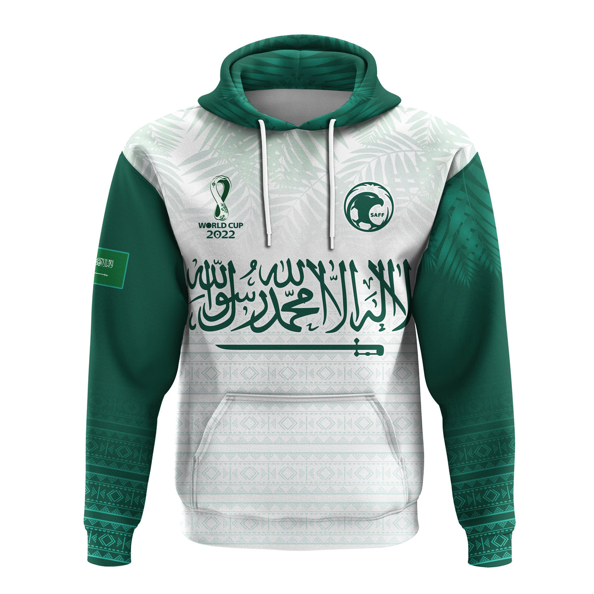 Custom Saudi Arabia Football Hoodie KSA Proud Arabia Pattern White Special LT13 - Wonder Print Shop