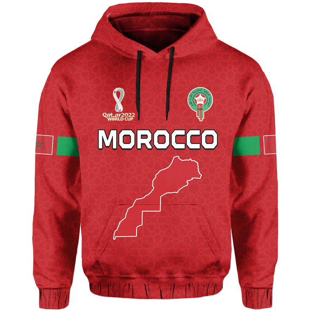 Custom Morocco Football Hoodie Champions World Cup New History LT13 - Wonder Print Shop