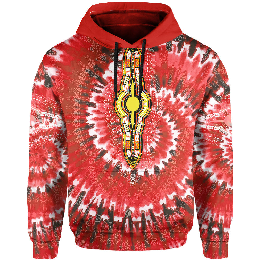 Custom Africa Tie Dye Hoodie Red Fashion LT13 - Wonder Print Shop