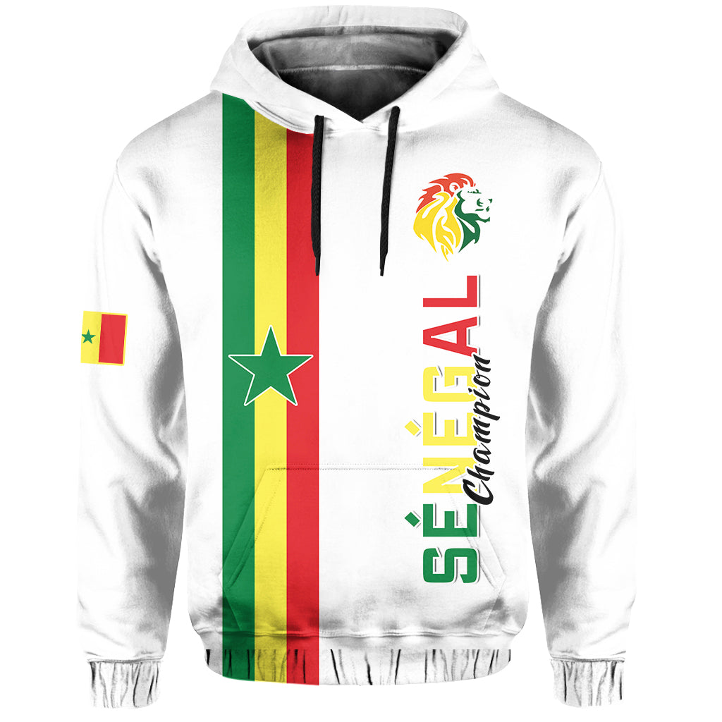 Custom Senegal Football Hoodie World Cup Soccer Lions of Teranga Champions mix Map LT13 - Wonder Print Shop