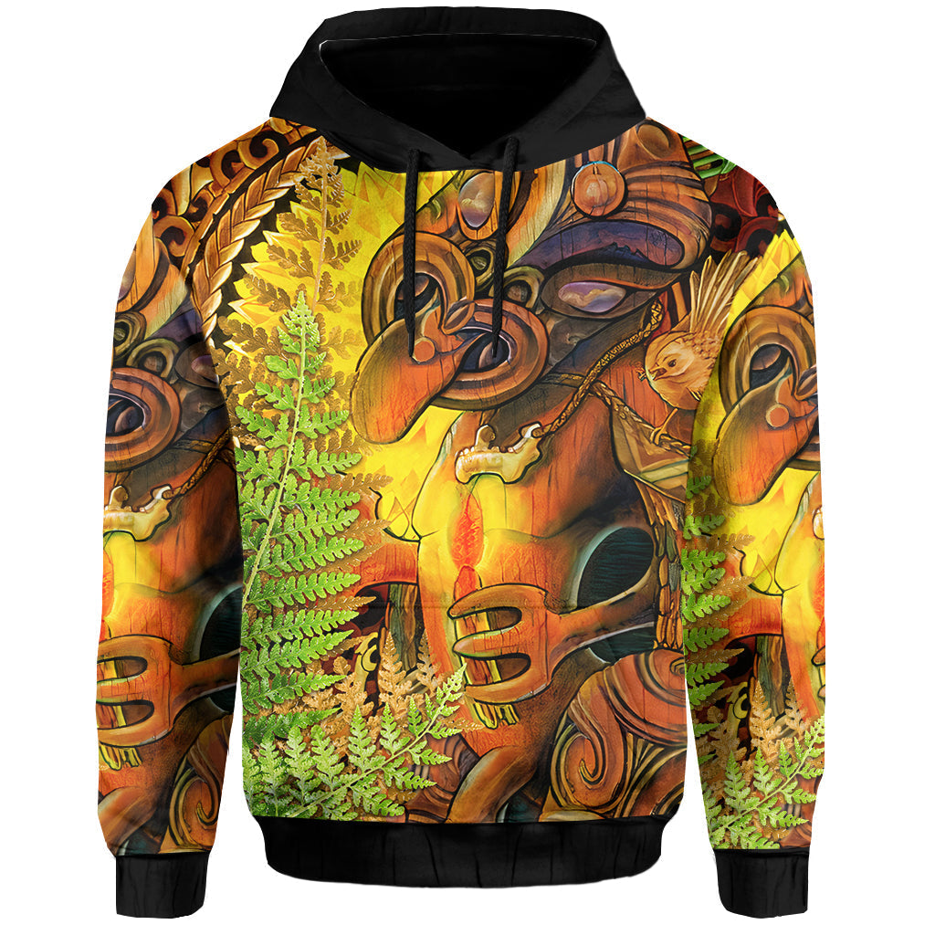 Custom Personalised Hei Tiki Maori Hoodie Fern Aotearoa Ta Moko Sun LT13 - Wonder Print Shop