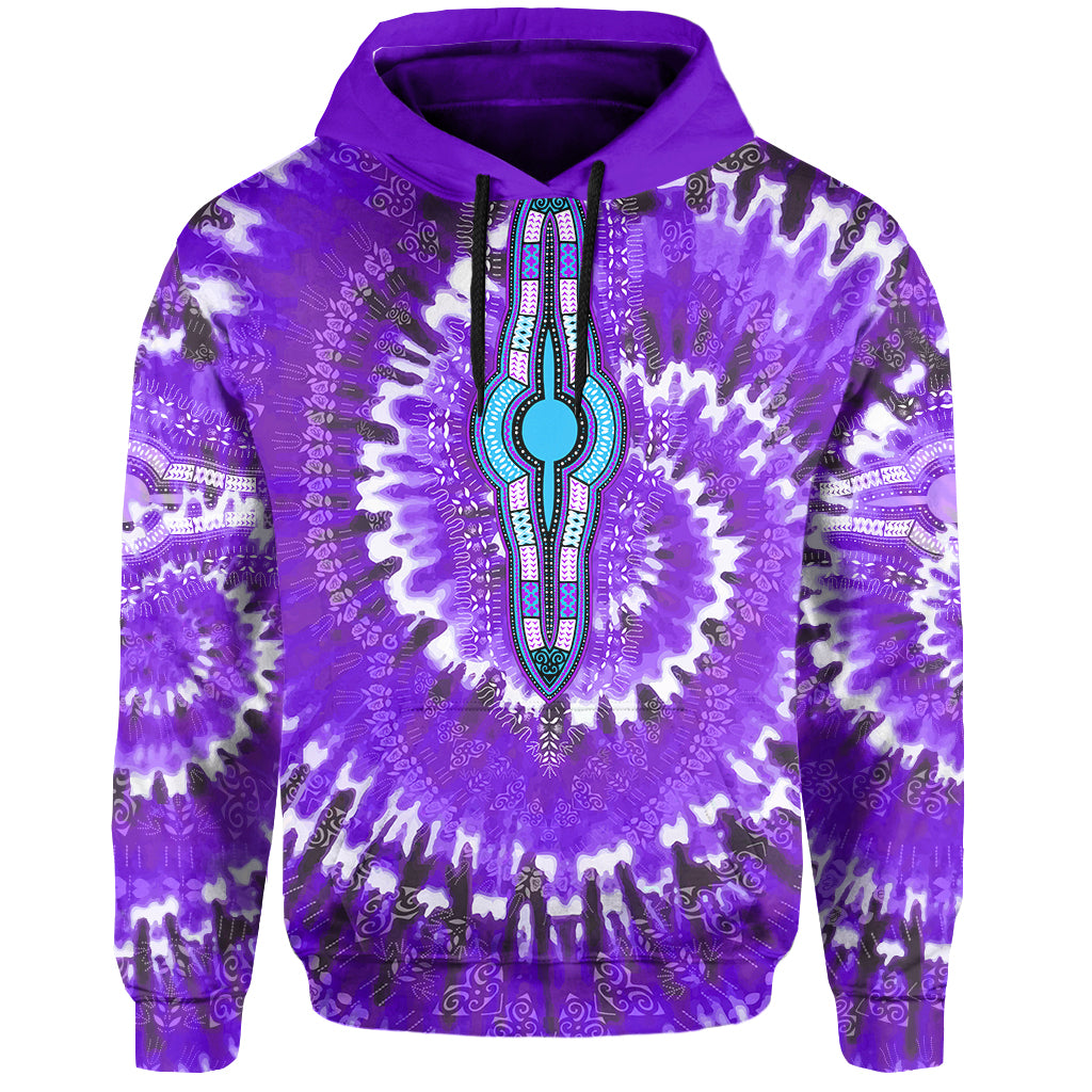 Custom Africa Tie Dye Hoodie Purple Fashion LT13 - Wonder Print Shop