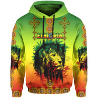 Custom Ethiopia Hoodie Cross Mix Lion Colorful Style - Wonder Print Shop