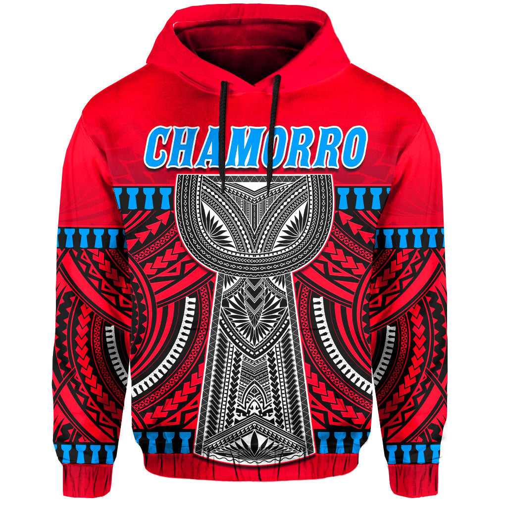 Custom Guam Chamorro Hoodie Latte Stone Red Polynesian Haligi LT13 - Wonder Print Shop