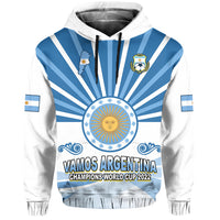 Custom Argentina Football Hoodie The Sun WC2022 Soccer Vamos La Albiceleste LT13 - Wonder Print Shop
