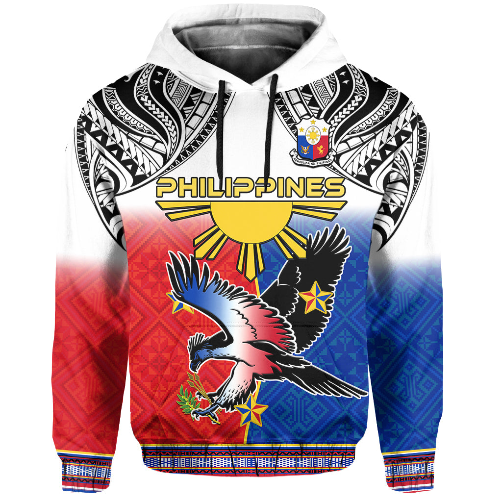 Philippines Hoodie Polynesian Filipino Pattern With Eagle - Wonder Print Shop