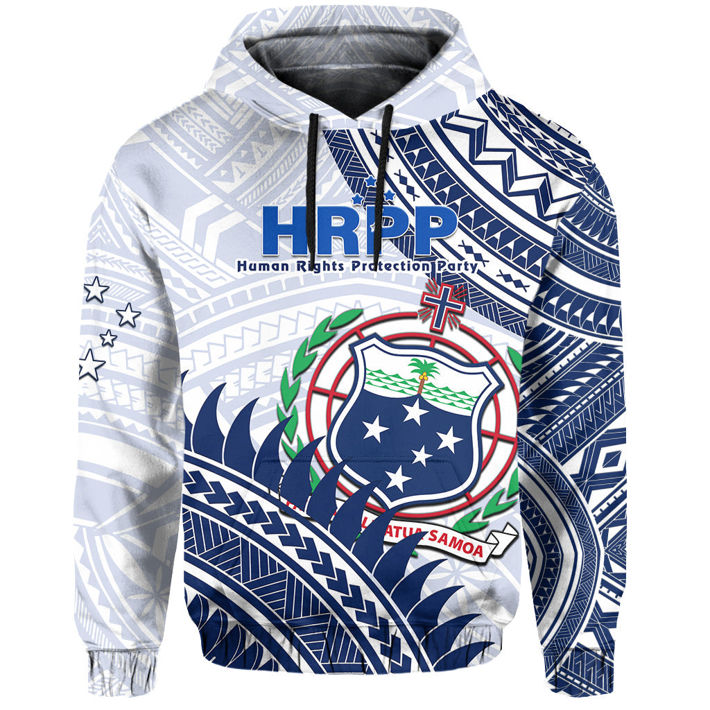 Custom Personalised HRPP Samoa Hoodie Samoan Coat Of Arms Polynesian Pattern - Wonder Print Shop
