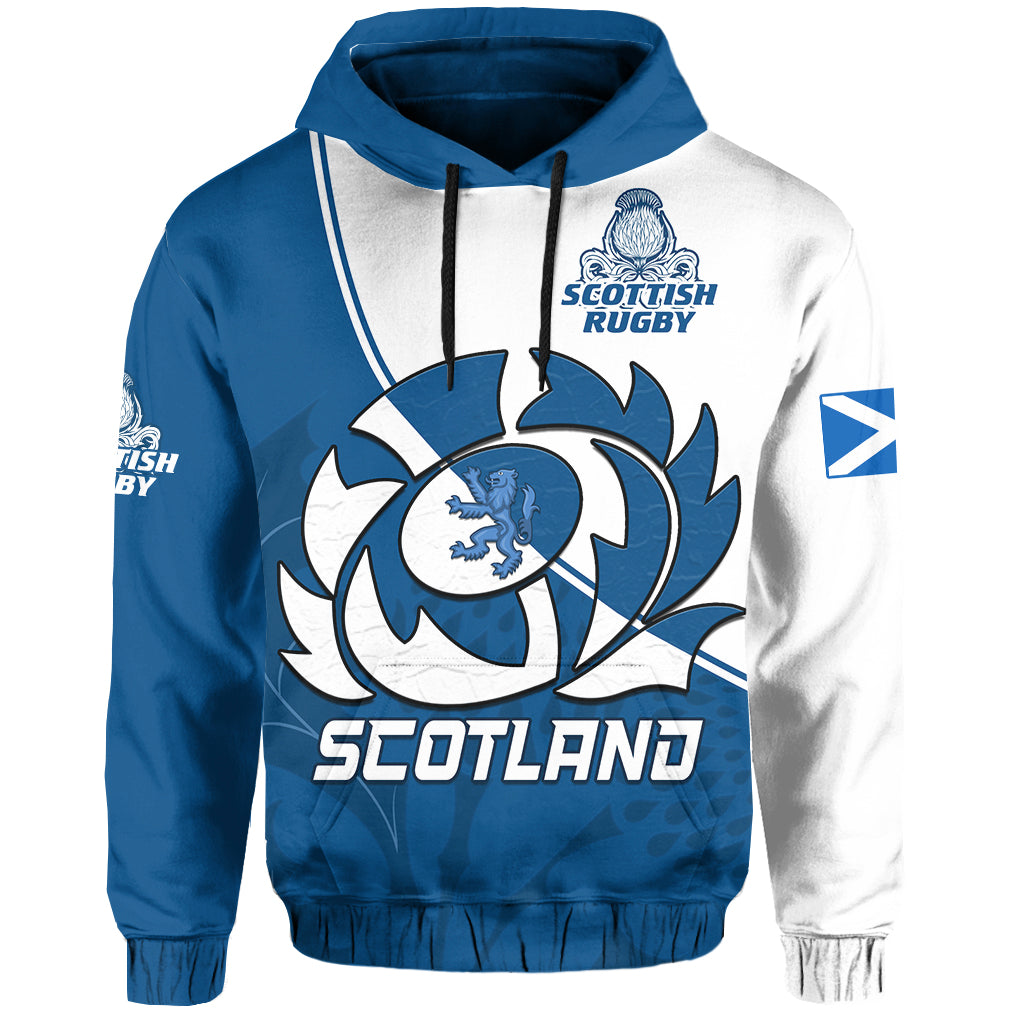Scotland Rugby Hoodie Scottish Coat Of Arms Mix Thistle Newest Version - Wonder Print Shop