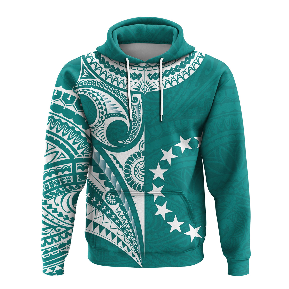 Custom Cook Islands Tatau Hoodie Symbolize Passion Stars Version Blue LT13 - Wonder Print Shop