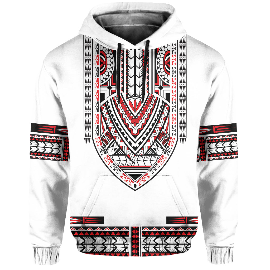 Custom Personalised Polynesian Hoodie Dashiki With Polynesian Tattoo Royal Version - Wonder Print Shop
