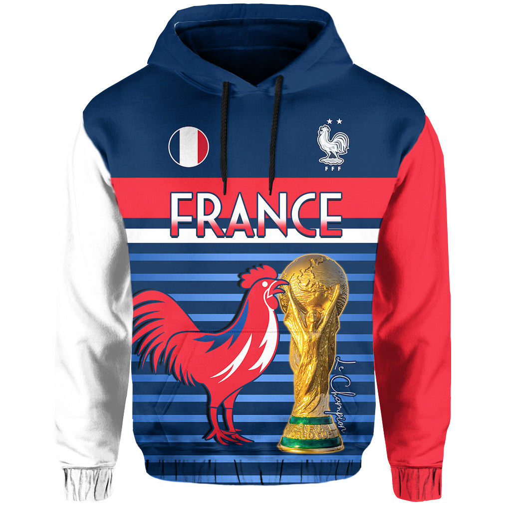 France Football The Blues Hoodie Les Bleus Le Champion 2022 World Cup LT13 - Wonder Print Shop