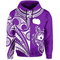 Rarotonga Cook Islands Hoodie Turtle and Map Style Purple LT13 - Wonder Print Shop