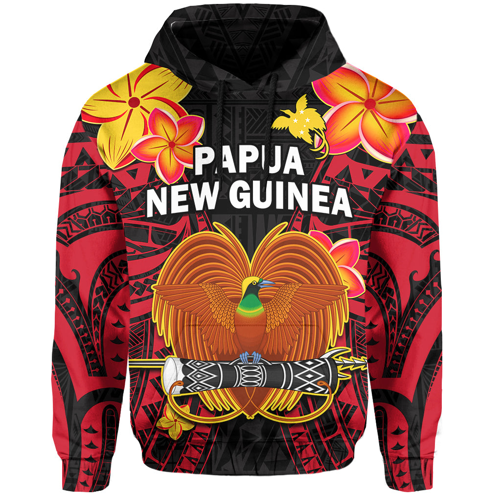 Custom Personalised Papua New Guinea Hoodie PNG Bird Of Paradise Polynesian Pattern - Wonder Print Shop