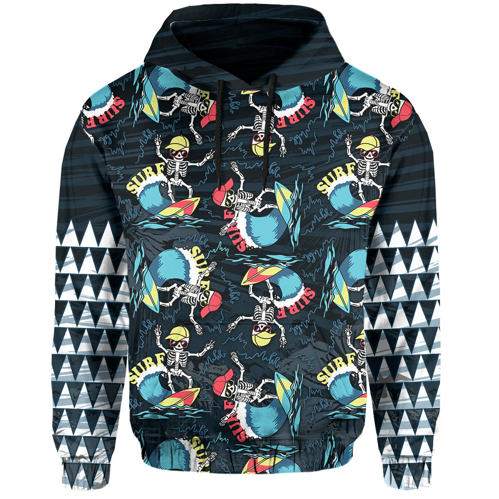 Custom Hawaii Skeleton Surf Hoodie Halloween Hawaiian Tribal LT13 - Wonder Print Shop