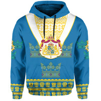 Custom Sweden Hoodie Swedish Coat Of Arms With Scandinavian Flowers - Wonder Print Shop