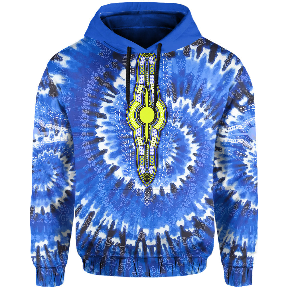 Custom Africa Tie Dye Hoodie Blue Fashion LT13 - Wonder Print Shop