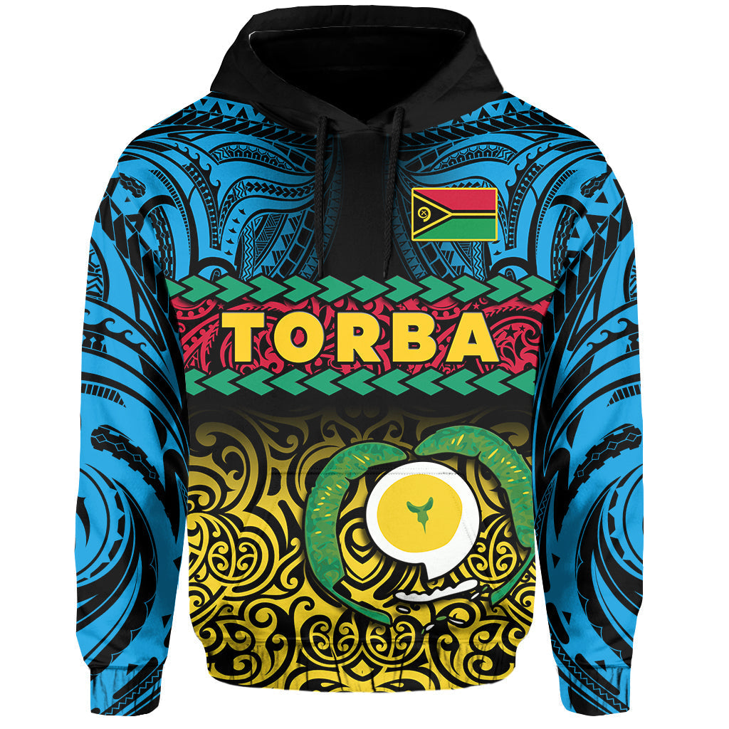 Torba Province Hoodie Vanuatu Pig Tusk Polynesian Flag Style - Wonder Print Shop