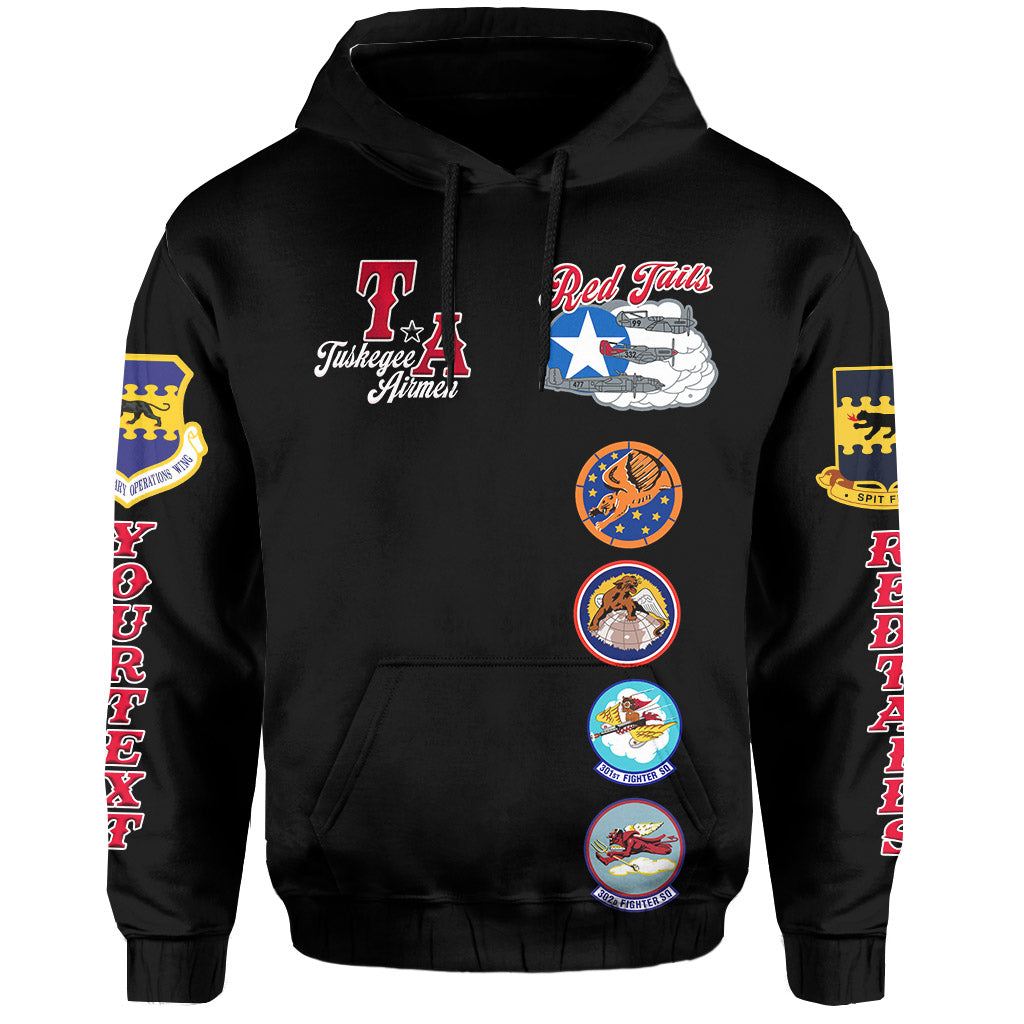 Custom Tuskegee Airmen Hoodie Red Tail Angels American Heros - Wonder Print Shop