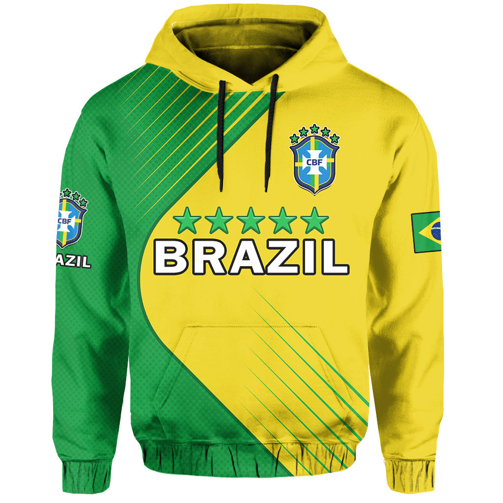 Custom Brazil Football Hoodie Brazil Map Come On Canarinho Sporty Style - Wonder Print Shop