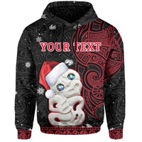 Custom Personalised New Zealand Christmas Hoodie Hei Tiki Red Pohutukawa Meri Kirihimete - Wonder Print Shop
