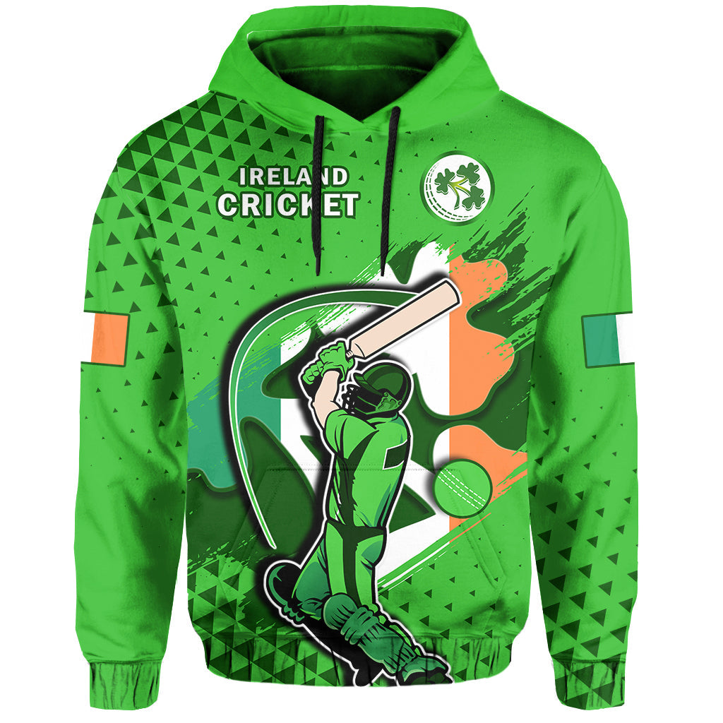 Custom Ireland CrickeHoodie Irish Flag Shamrock Sporty Style - Wonder Print Shop