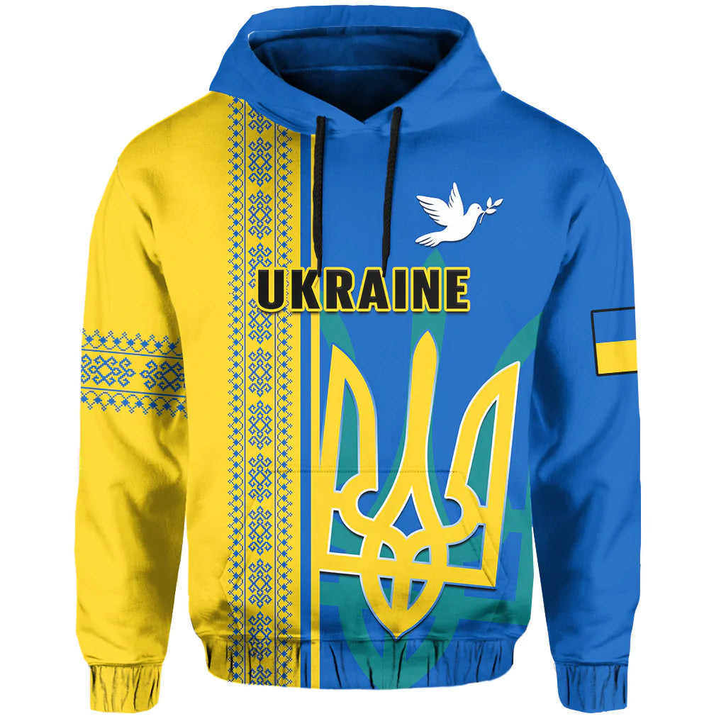 Custom Ukraine Unity Day Hoodie Folk Ukrainian Coat Of Arms - Wonder Print Shop