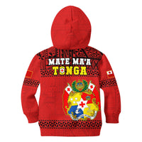 Tonga Rugby Hoodie KID Mate Maa Tonga Pacific Ngatu Black - Wonder Print Shop