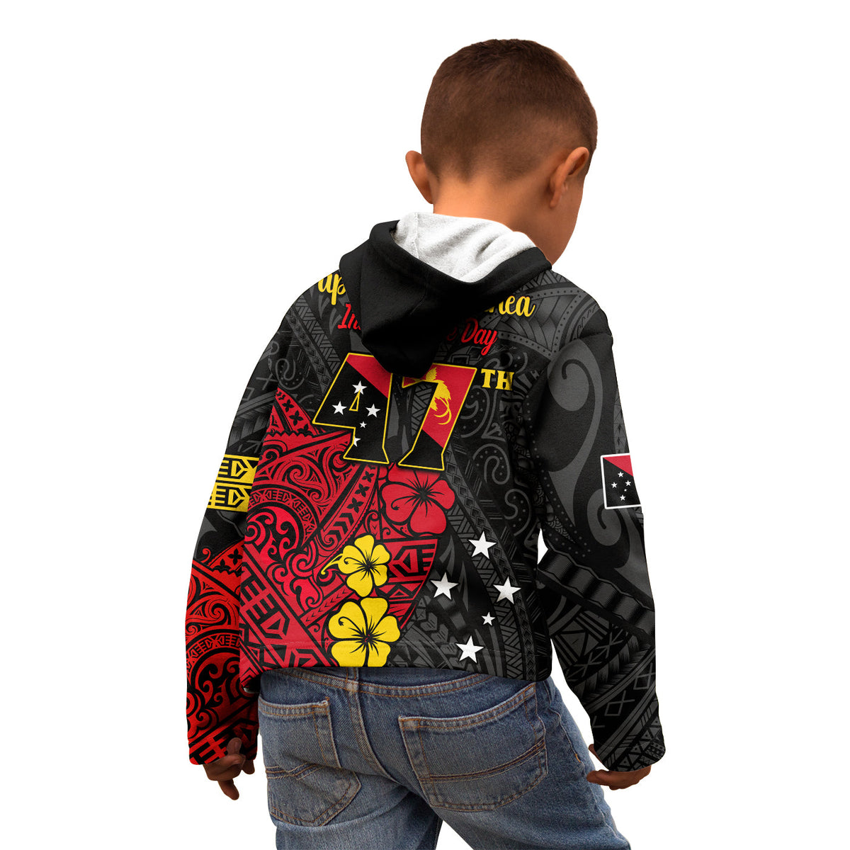 Custom Personalised Papua New Guinea Anniversary Hoodie KID 47th Independence Day Since 1975 LT13 - Wonder Print Shop