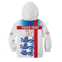(Custom Text And Number) England Football Hoodie KID Three Lions Champions World Cup 2022 - Wonder Print Shop