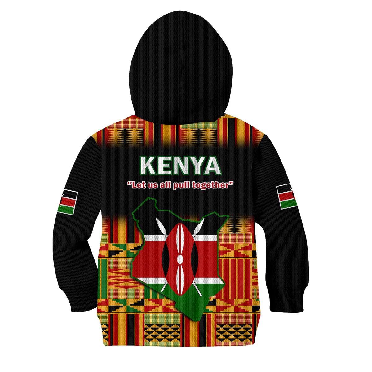 Kenya Hoodie KID Happy Jamhuri Day Kenyan Pattern - Wonder Print Shop