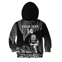(Custom Text And Number) New Zealand Silver Fern Rugby Hoodie KID All Black Koru Maori - Wonder Print Shop