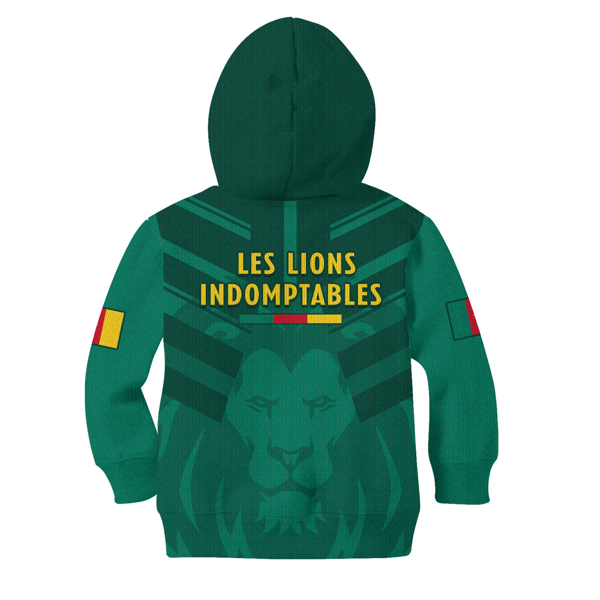 Cameroon Football Hoodie KID Les Lions Indomptables Green World Cup 2022 - Wonder Print Shop