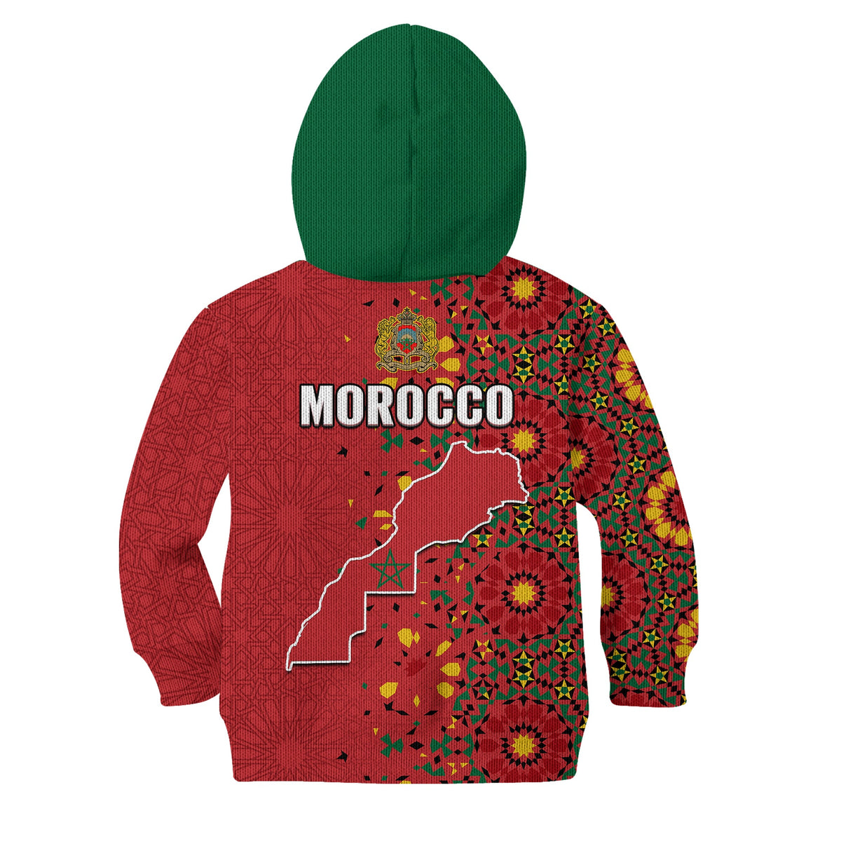 Morocco Western Sahara Hoodie KID Map Red Moroccan Is Always In My Heart - Wonder Print Shop