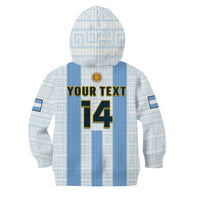 (Custom Text And Number) Argentina Football Hoodie KID World Cup La Albiceleste 3rd Champions Proud - Wonder Print Shop
