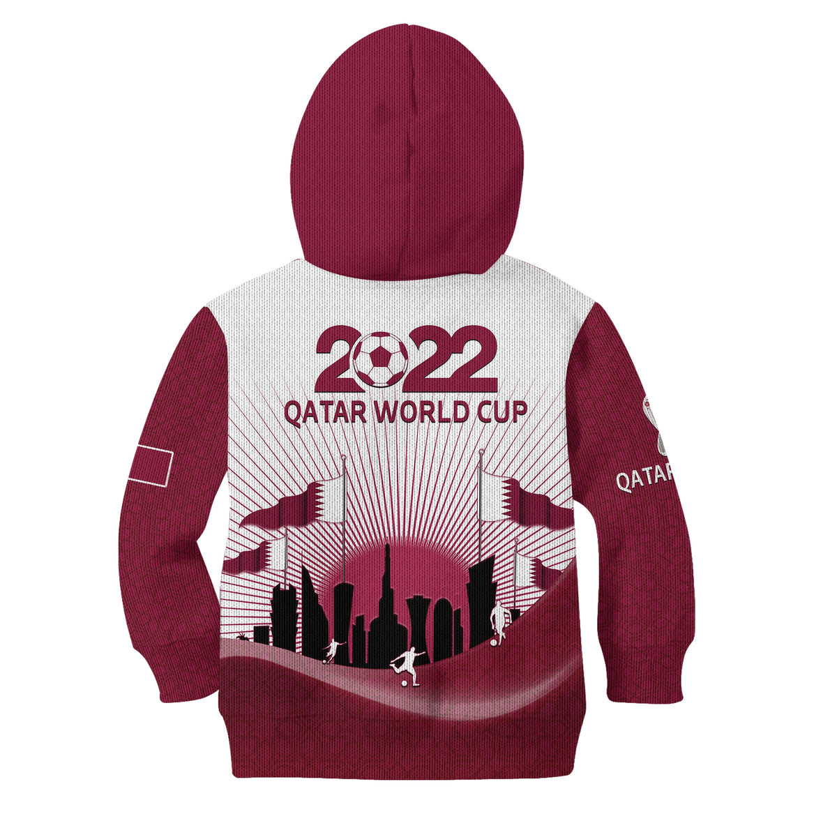 Qatar Hoodie KID Happy 144th Independence Anniversary Mix World Cup 2022 - Wonder Print Shop