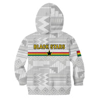 Ghana Football Hoodie KID Black Stars Kente World Cup 2022 White - Wonder Print Shop