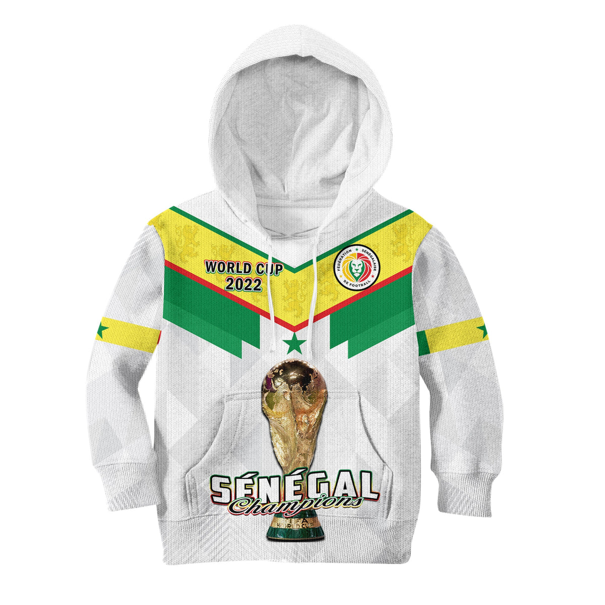 Senegal Football Hoodie KID Champions WC 2022 - Wonder Print Shop