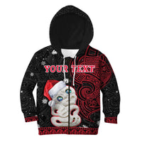 Custom Personalised New Zealand Christmas Hoodie KID Hei Tiki Red Pohutukawa Meri Kirihimete - Wonder Print Shop
