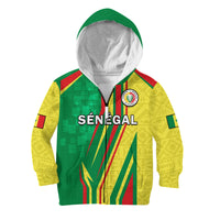 (Custom Text And Number) Senegal Football Hoodie KID Allez Les Lions Sporty Style - Wonder Print Shop