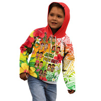 Custom Personalised Aloha Poly Fest Hoodie KID Polynesian Pattern With Tropical Flowers - Wonder Print Shop
