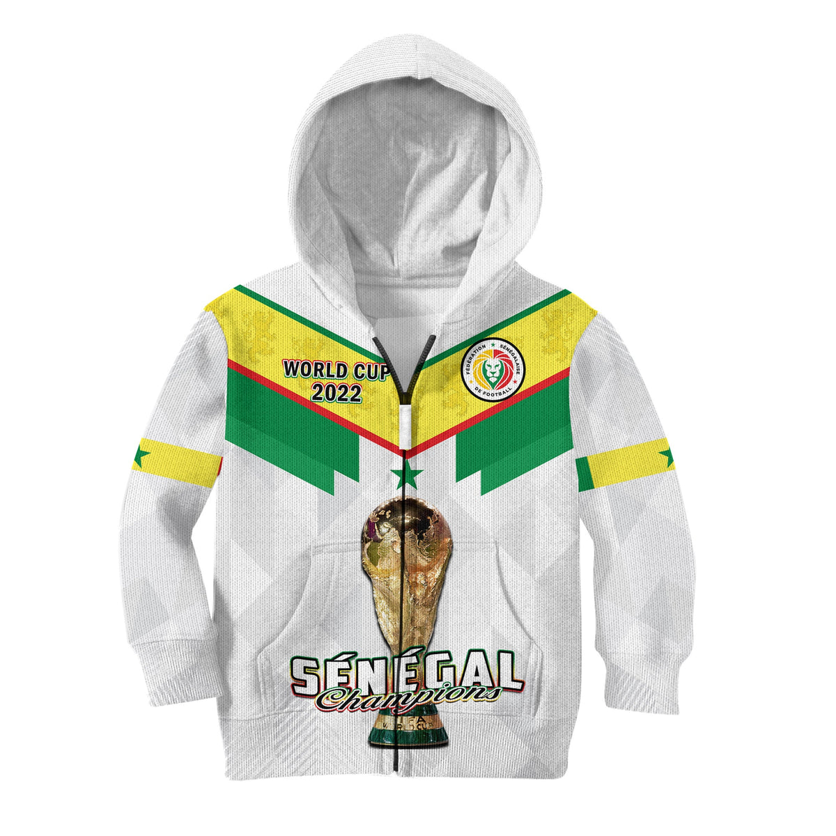 Senegal Football Hoodie KID Champions WC 2022 - Wonder Print Shop