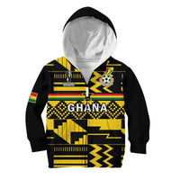 Ghana Football Hoodie KID Black Stars Kente World Cup 2022 Yellow - Wonder Print Shop